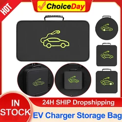 EV Car Battery Jumper Cable Bag Fireproof EV Car Rechargeable Gun Storage Organizer For Electric Vehicles Charging Cables Plugs