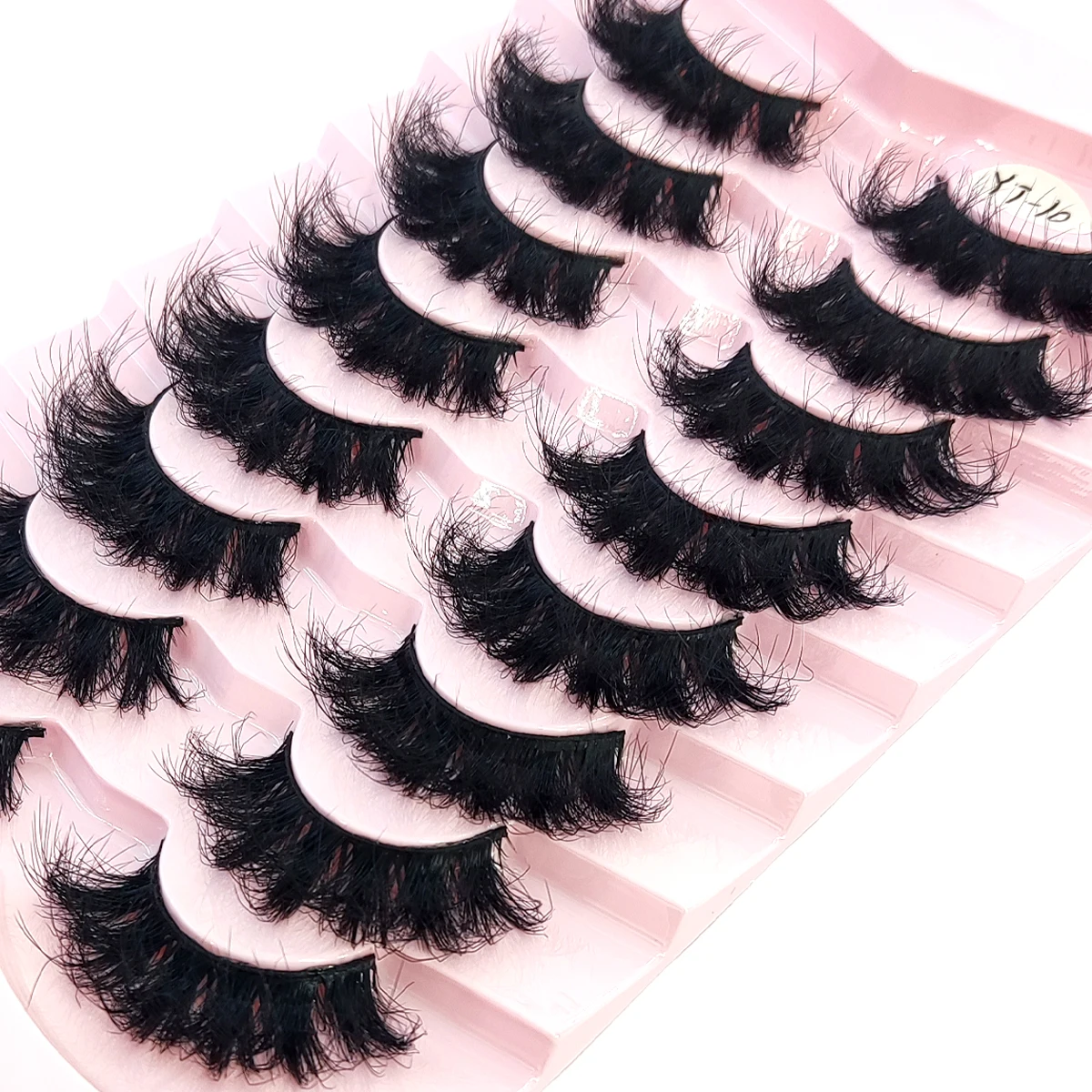 HBZGTLAD 5/8 Paar natürliche russische gestreifte Nerzwimpern 3D-falsche Wimpern Volumen gewellte falsche Wimpern Wimpernverlängerung Make-up – Detail 26
