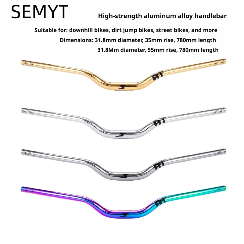 SEMYT Mountainbike-Lenker aus Aluminiumlegierung 31,8/35mm Aluminiumlegierung MTB-Lenker 780mm Fahrradlenker 35/55mm erhöht