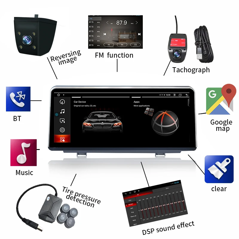 10.25'' Carplay Android Auto Car Multimedia Display Screen 1 Series F20 F21 Head Unit Gps Navi No Dvd