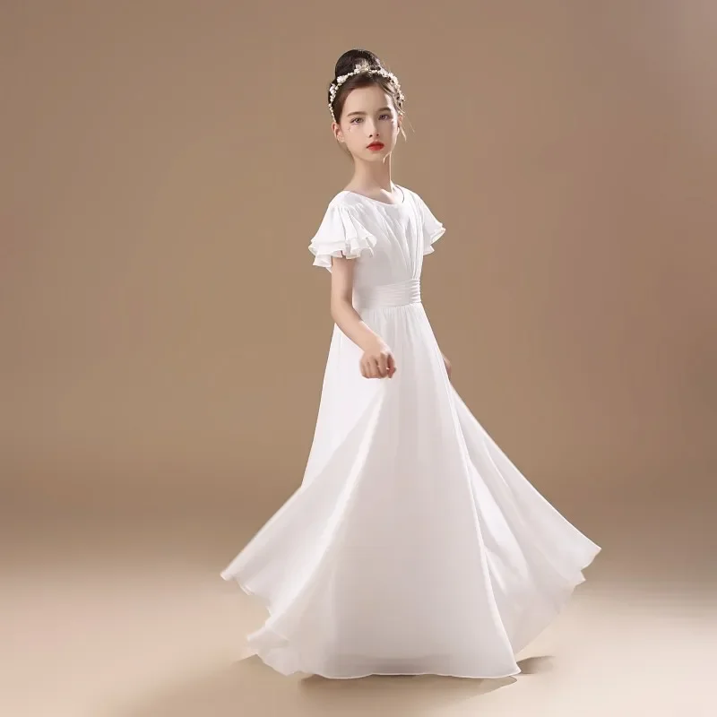 

YZYmanualroom Real Pictures Chiffon Flower Girl Dress For Wedding Party First Communion 2023 Little Bride Gown Junior Bridesmaid