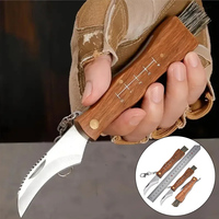 Multifunctional knife Mini Mushroom Multi Knife Stainless Steel Wooden Handle Sharp Picking Pocket Knife Hard Stainless Steel