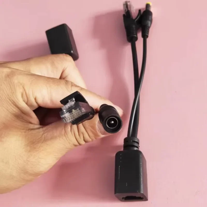 كابل محول إيثرنت للطاقة السلبية ، 1 ذكر إلى 2 أنثى ، طريقتان ، حاقن RJ45 ، وحدة تزويد الطاقة لـ IP Camea