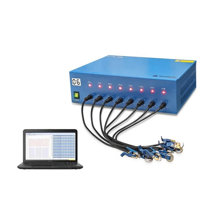 Lithium battery tester analyzer 8-Channel Battery Analyzer (0.02 - 10 mA, up to 5V) with Laptop Software - BST8-MA