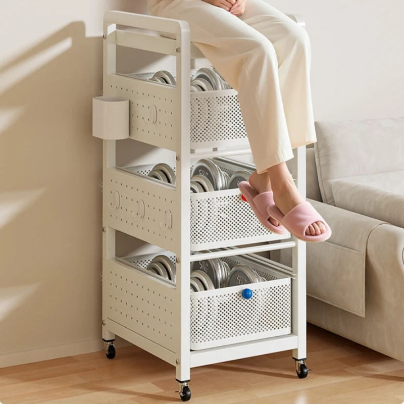 Kids Book Storage Cart Mobile Multi Tier Under Desk Organizer Rack with Wheels Children Schoolbag Toy Storage Bookshelf