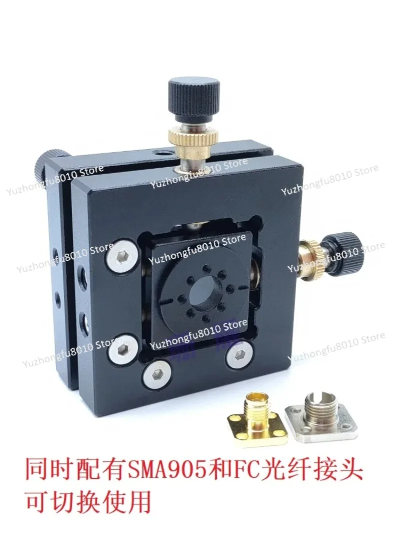 Precision Fiber Optic Coupler Four-Dimensional Adjustable Frame Fiber Optic Pitch Table  SMA905 and FC-PC Switchable