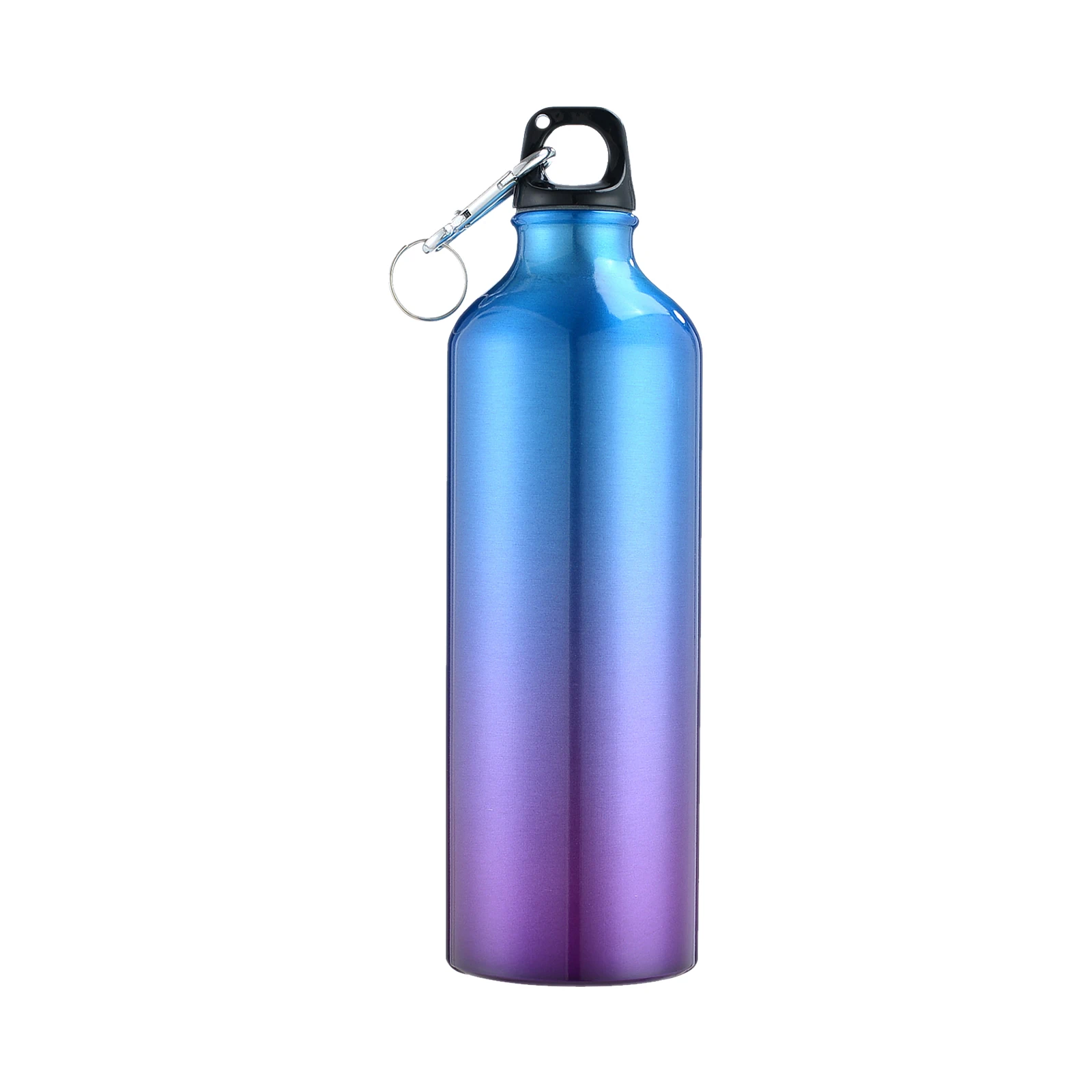 750mL Water Bottles with Carabiner Portable Aluminum Water Bottle Reusable Leakproof Water Jug for Hiking Travel Sports Fitness