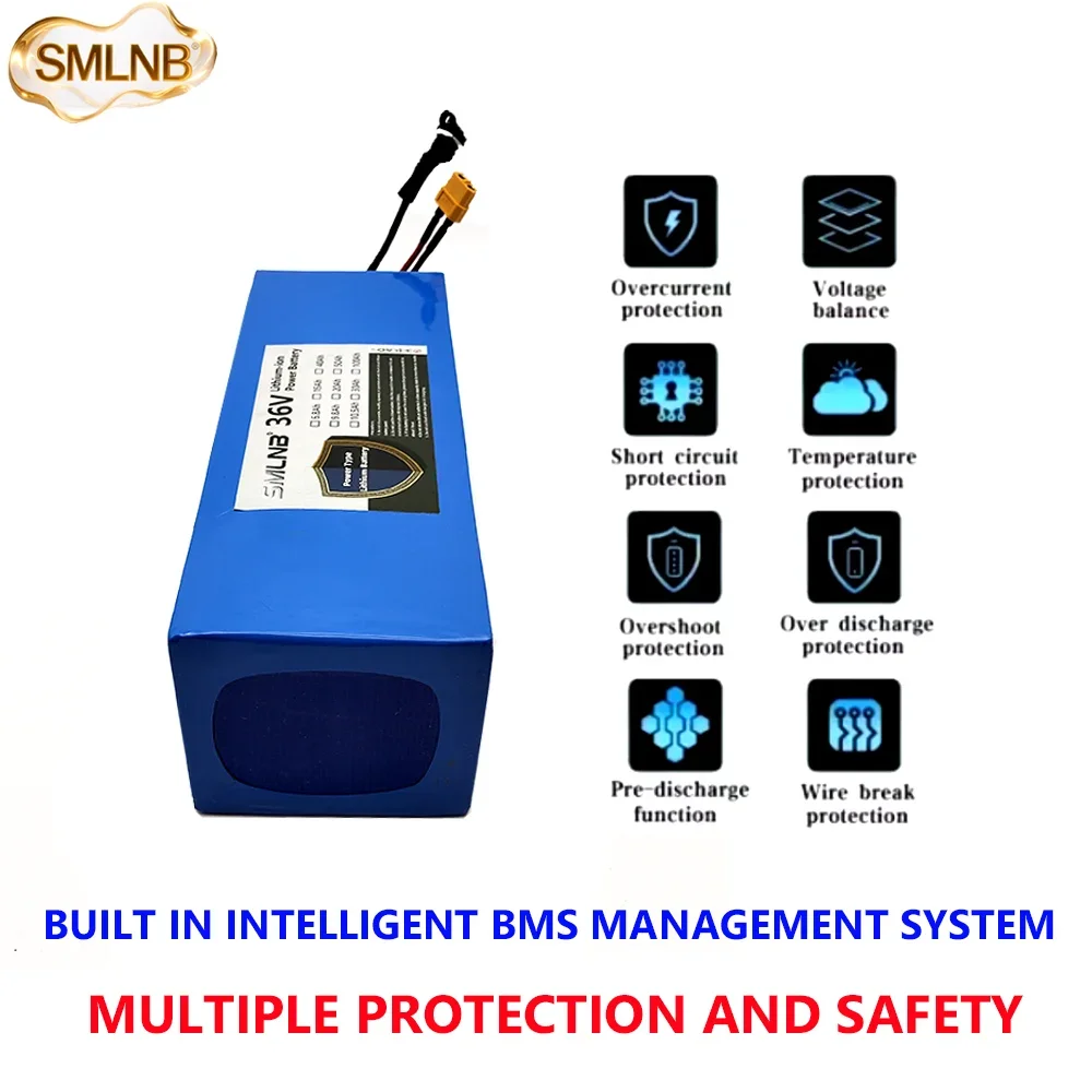 

21700 New 36V 15Ah 10S3P Lithium ion Battery Pack 1000W Power Tool Battery Outdoor Backup Battery with 30A BMS, 42V 2A Charger