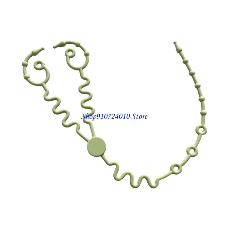 

77HD Double Ended Chewable Toy Leash for Newborns Safe Silicone Pacifier Holder