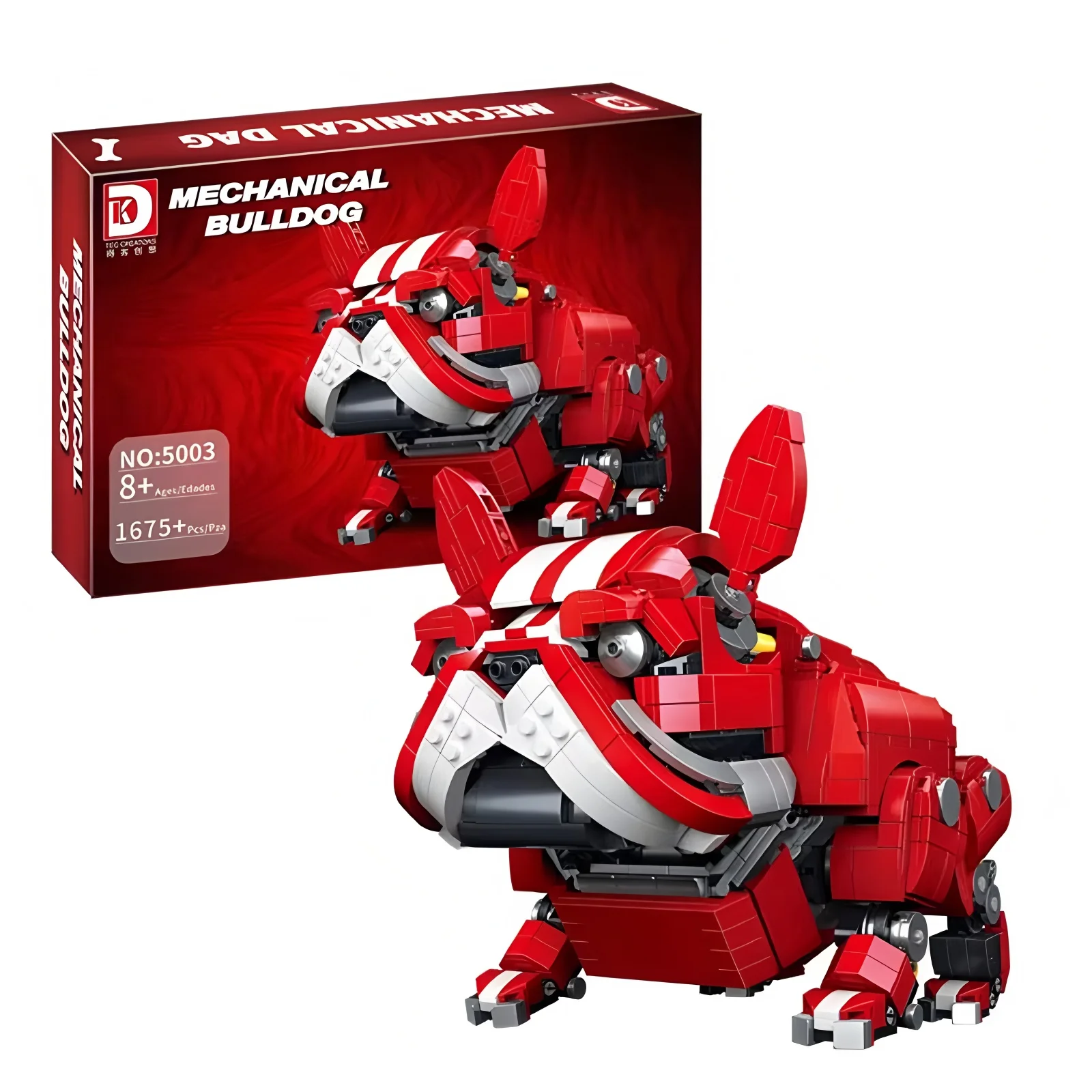 

DeKe механический красный бульдог 1675 шт. строительные блоки креативная головоломка для собак развивающие игрушки для животных MOC украшения Рождественский подарок