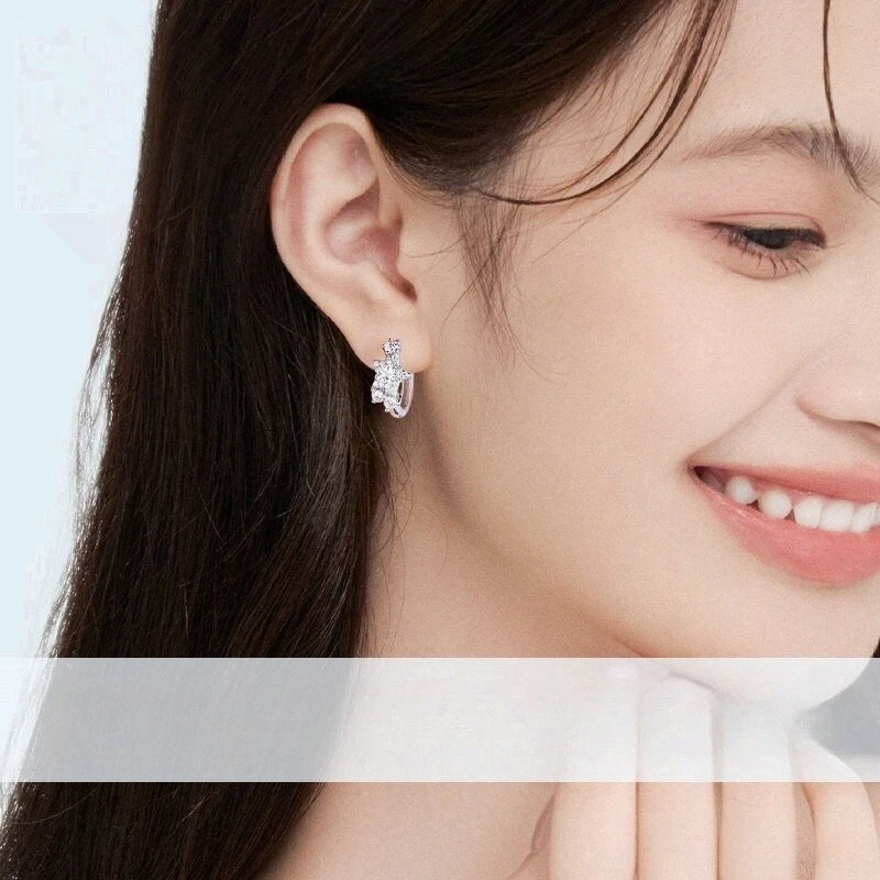 1 Pair 2026 New Shiny Meteor Starry Zircon Stud Hoop Earrings Women Lux Niche Daily Wedding Party Wear Gift for Lovers & Friends