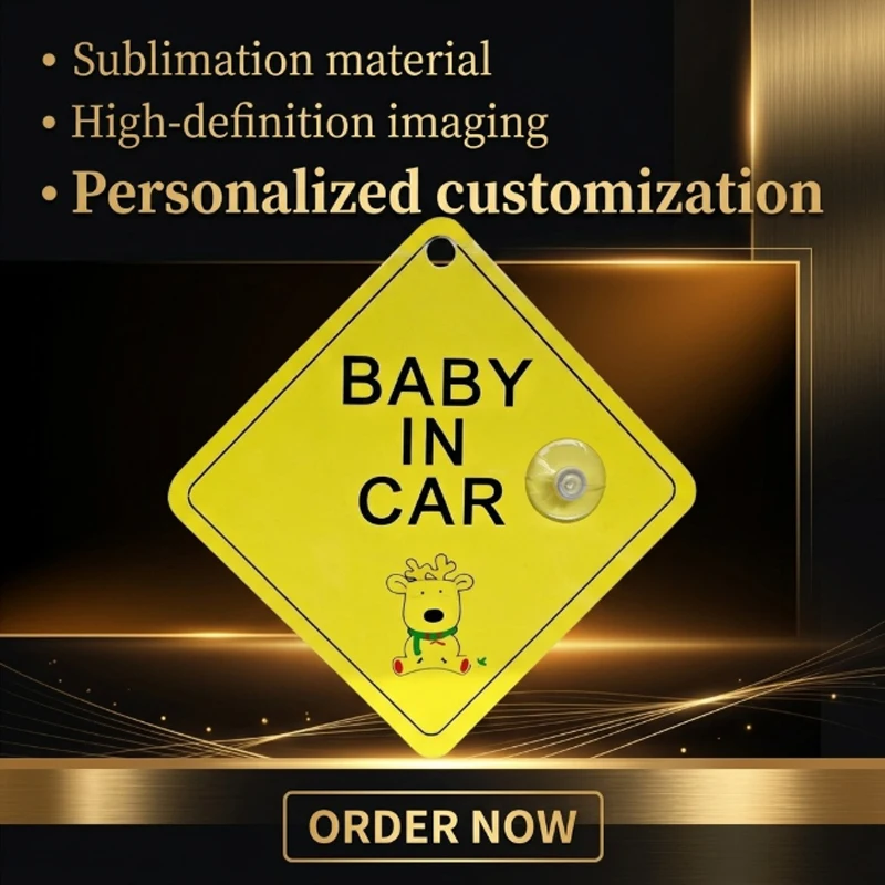 Customized Baby Safety Warning Signs With Suction Cups For Cars, Window Reminder Stickers, And Vehicle Warning Accessories
