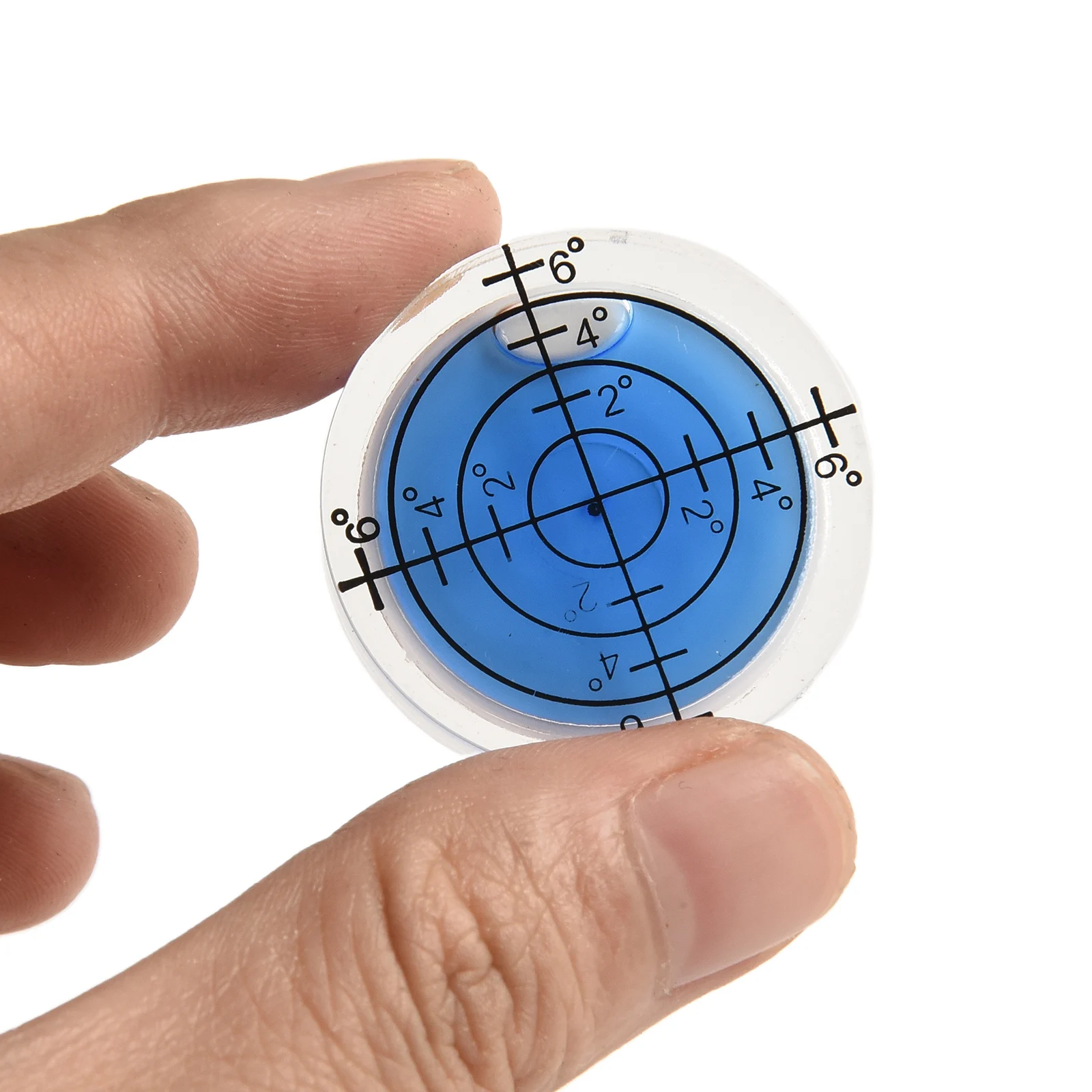 32mm X 7mm Leveller 1.26x0.28 Inches Acrylic Bubble Level Multi-directional Surround Black Line Degree Marking