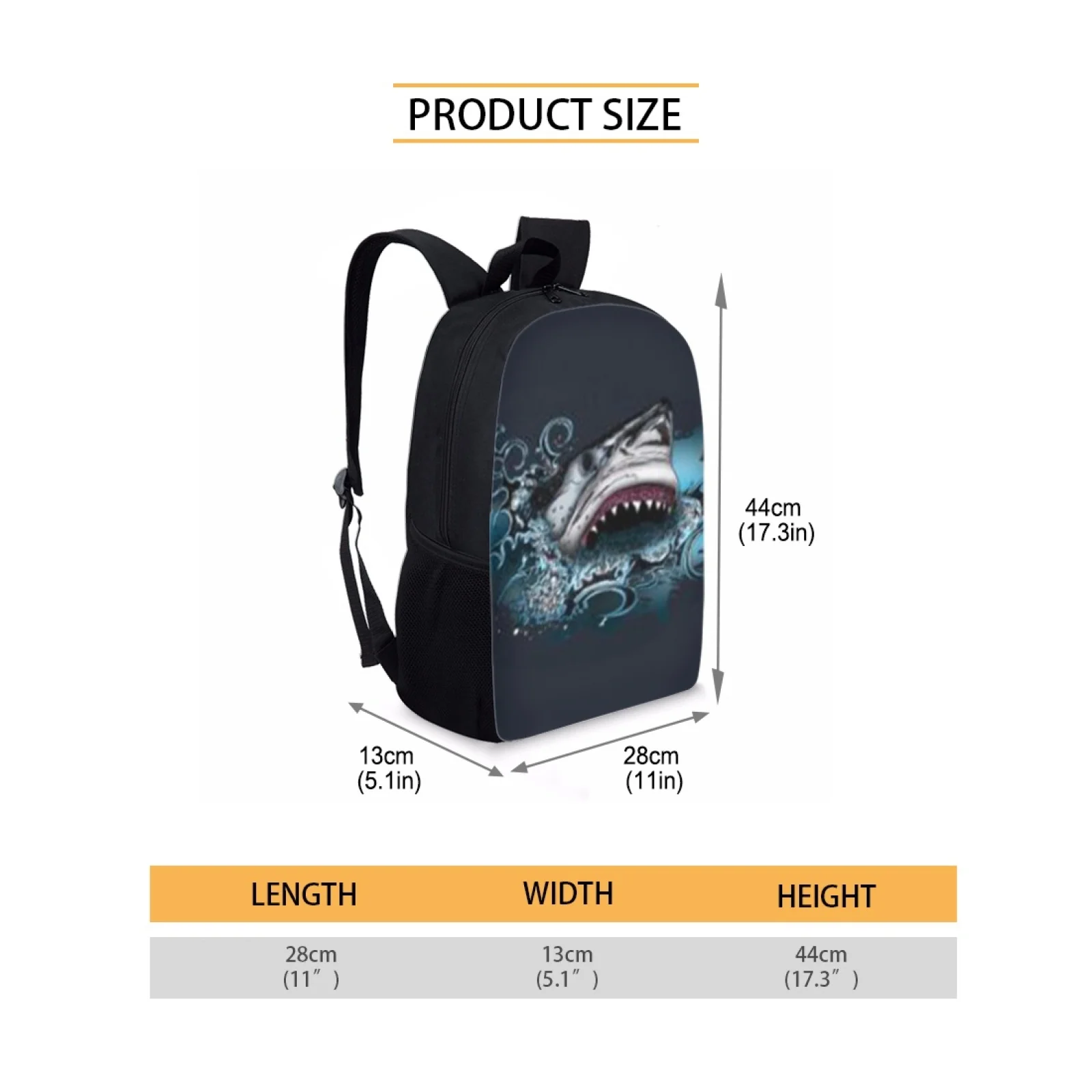 Bookbags Kids Backpack School Bags for Teenager Boys Girls Cute Shark Print School Satchels Children Schoolbag Student Book Bag