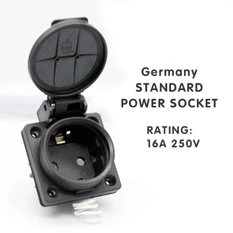 ドイツ IP54 防水カバー電源 Schuko ソケット アウトレット認証付き UPS 用レセプタクルにスナップ