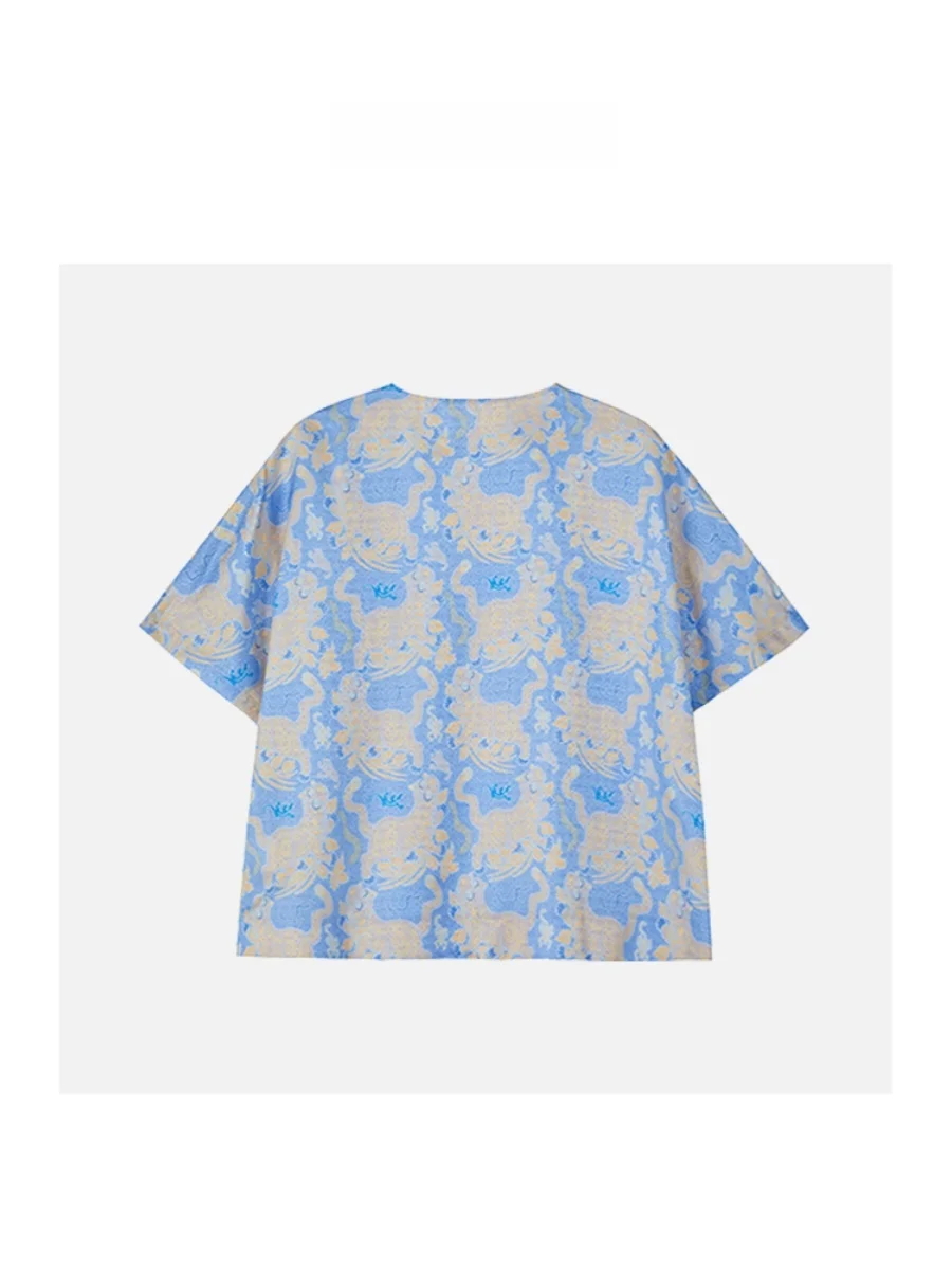 

Женская футболка JINGJING 2024 весна-осень, коллекция «Пулан», из смесового шелка, с изысканной вышивкой, в национальном стиле, новая, в китайском стиле, для женщин