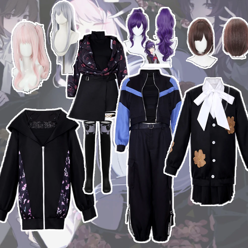 Anime PJSK Asahina Mafuyu Akiyama Mizuki Shinonome Ena Yoisaki Kanade Cosplay Costume Wig Role Play Disfraz Party Halloween
