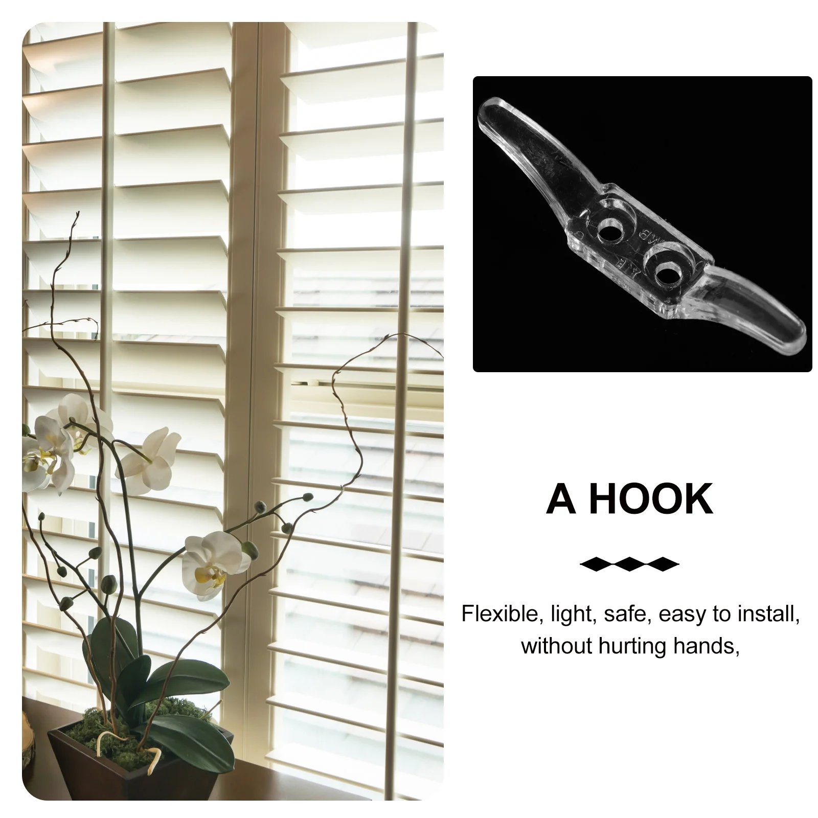 

12Pcs Window Blind Cord Cleats Transparent Acrylic Blind Rope Holders Safety Cord Winders for Curtain Accessories