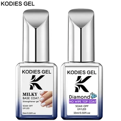 1 PCS Function Base Gel Nail Polish Milky White Clear Diamond Top Coat Semi Permanent UV Iron Construction Gel for Extension Art