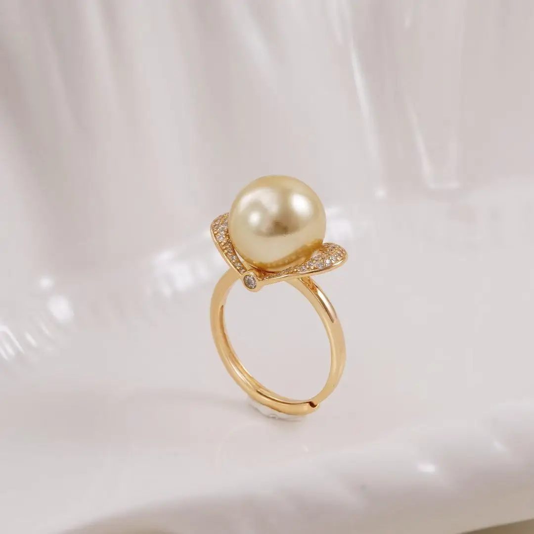 S925 Sterling Silver Adjustable Finger Ring Mountings Base Setting Findings Jewelry Components for 11-12mm Pearls 3pcs/lot