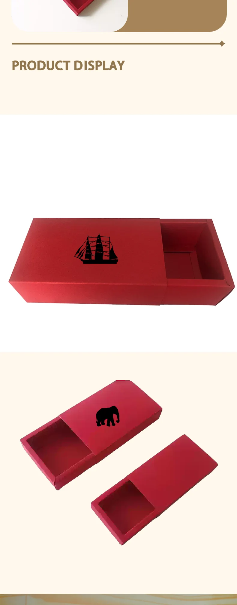 10 Stück Rote Geschenkverpackungs-Schubladenbox für Unterwäsche und Socken, Anpassbar mit Logo – Detail 3