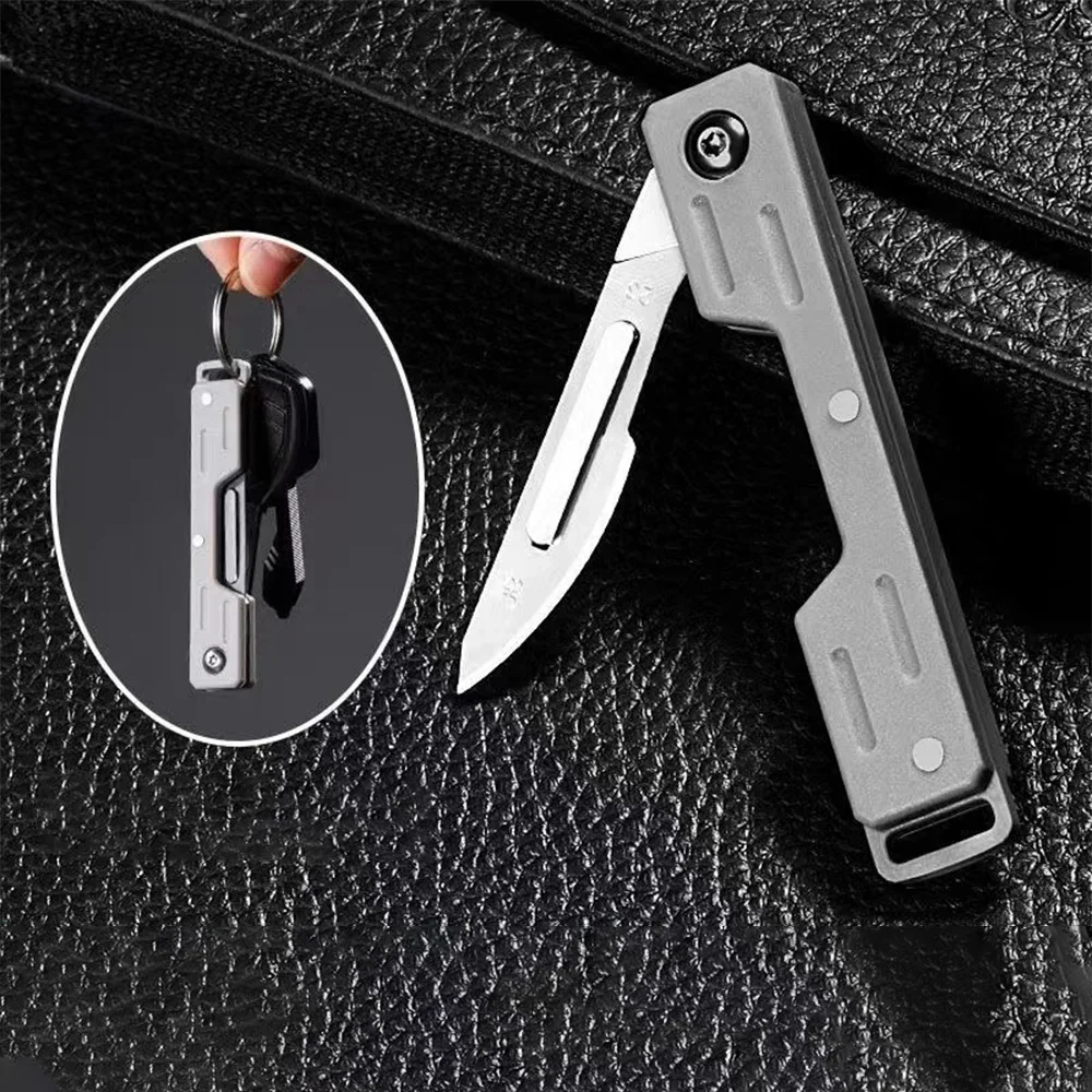 Plastic handle Mini Performance folding Mechanical Cost Scalpel Medical folding knife EDC Outdoor Unpacking pocket knife image 3