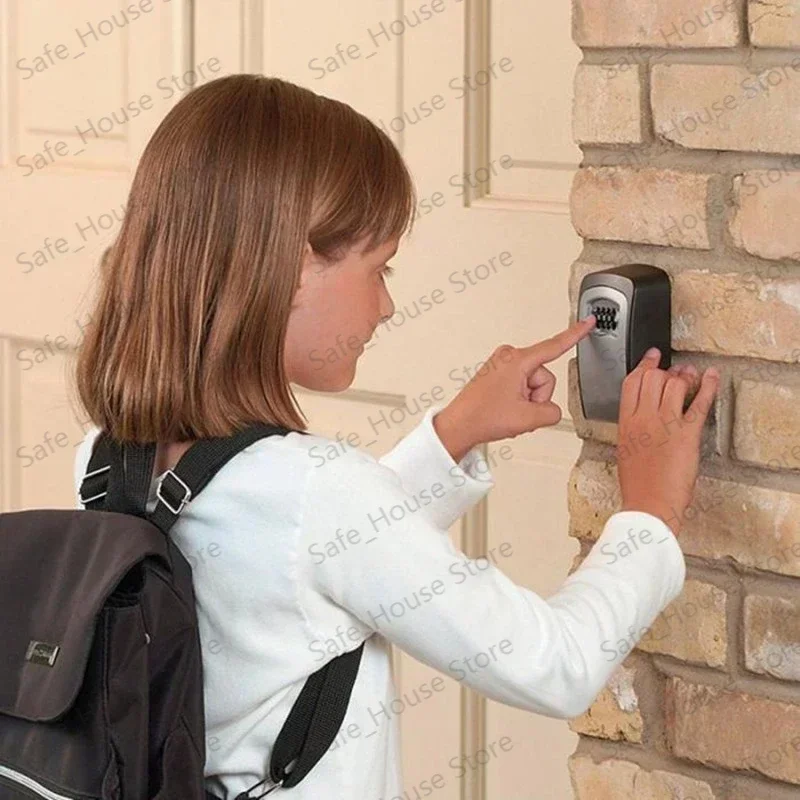 Caja secreta de almacenamiento de llaves de montaje en pared, organizador con combinación de 4 dígitos, contraseña, cerradura de código de seguridad, sin llave, caja de seguridad para llaves de inicio