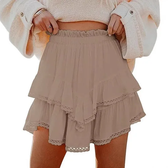 Jupe courte plissée style bohémien pour femmes, décontractée, superposée, taille haute, gâteau de golf et de tennis