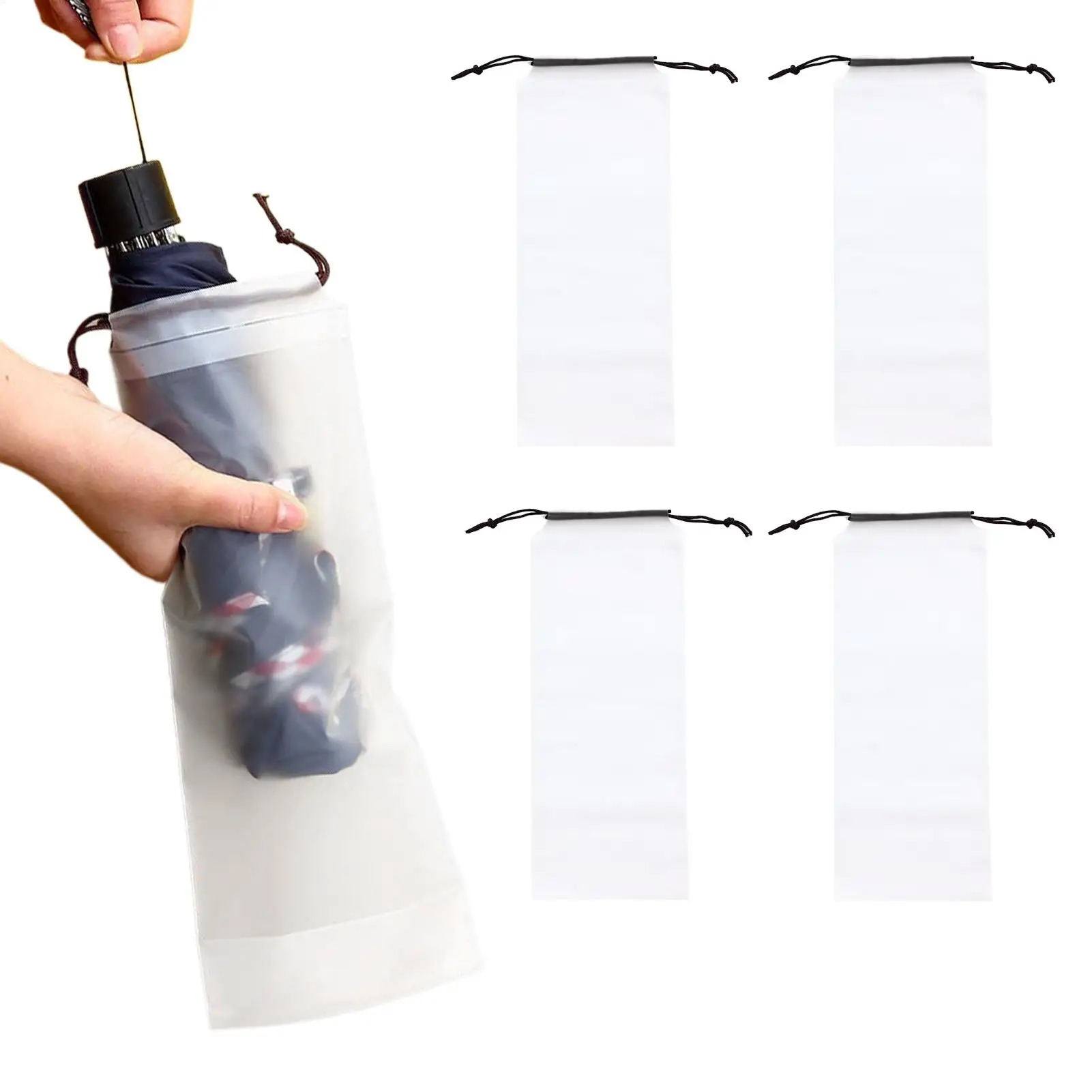 Umbrella Bags 5/10 Pieces Foldable Waterproof with Drawstring Travel Umbrella Sleeve for Travel Casual Outing Vehicle Ride