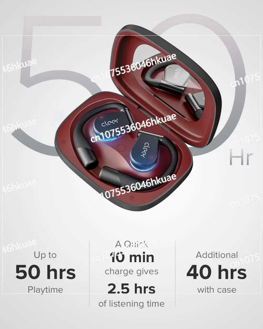 Cleer ARC 3 Open Headphones - Dolby Audio, 50 Hour Battery, Comfortable Fit Snapdragon Sound True Wireless Earbuds, 50Hr Battery