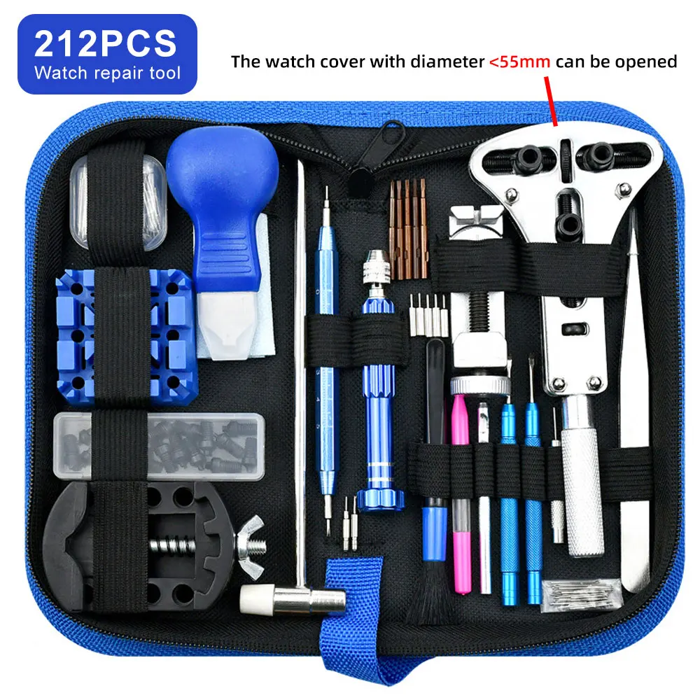 Watch Repair Tool Set Link Pin Remover Case Opener Spring Bar Strap Adjustment Needle Clock Battery Replacement Pack Kit