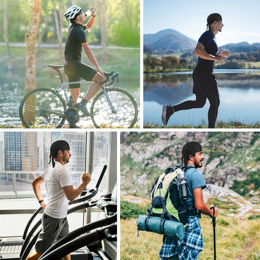 Imagen 7: Gorra para ciclismo que absorbe el sudor, pañuelo para la cabeza de secado rápido, gorro con protección solar, pañuelo para la cabeza para deportes al aire libre
