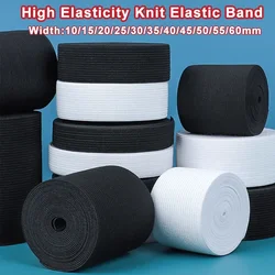 Bandas elásticas de 1M, carrete elástico de punto elástico, cinta elástica pesada para peluca, banda elástica para coser pretina, 10/15/20/25/30/50/60mm de ancho