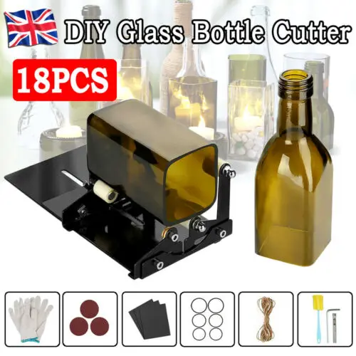 

19PC Glass Bottle Upgrade Version Square and Round Wine Beer Glass Sculptures Cutter for DIY Glass Cutting Machine Metal Pad