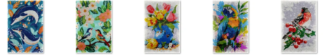

Latch hook rug kits with Pre-Printed Pattern Cross stitch embroidery kit Footprint Carpet with your needlework Birds 69-102