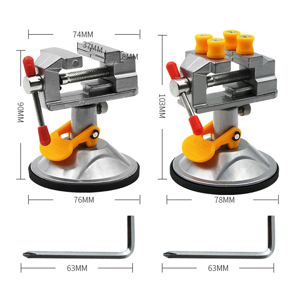 Tornillo de banco giratorio de 360 grados, Mini tornillo de banco de mesa ajustable de 0-30MM con Suciton para sujeción y fijación de carpintería