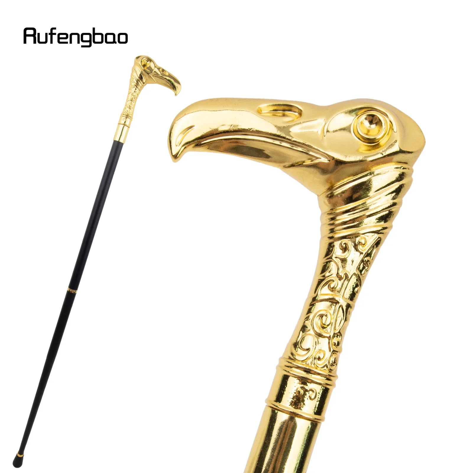 Rufengbao Golden Luxury Decorative Cosplay Cane, Elegant Fashion Eagle Bird Cane, Alloy Crosier Vintage Stick 36.61inch, For Cos