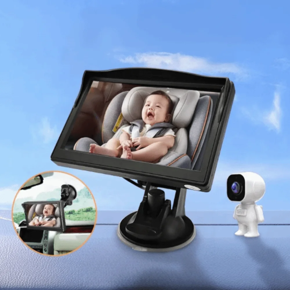 4.3 Inch Screen Baby Car Mirror Night Vision Folding Display Car Seat Mirror Suction Cup Mount Infrared Camera Baby Car Monitor