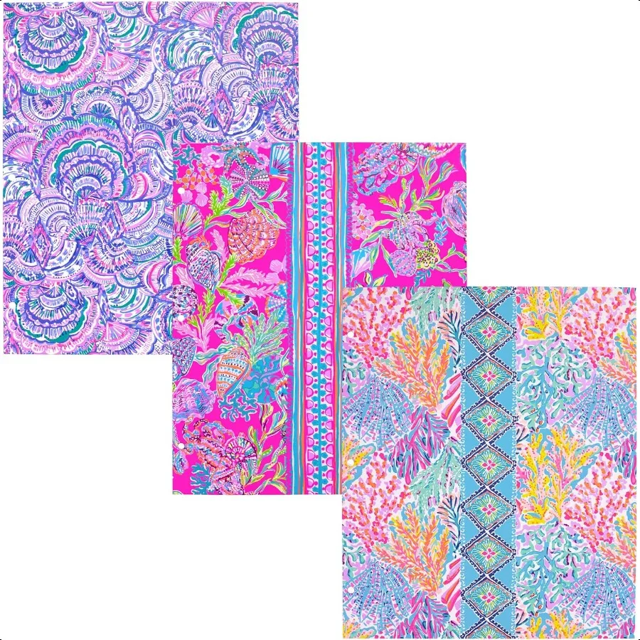 

3Pack Pocket Folder Set Colorful Letter Size Document Organizers Folders Come Hole Punched to Fit Binders Shell Me Something Go
