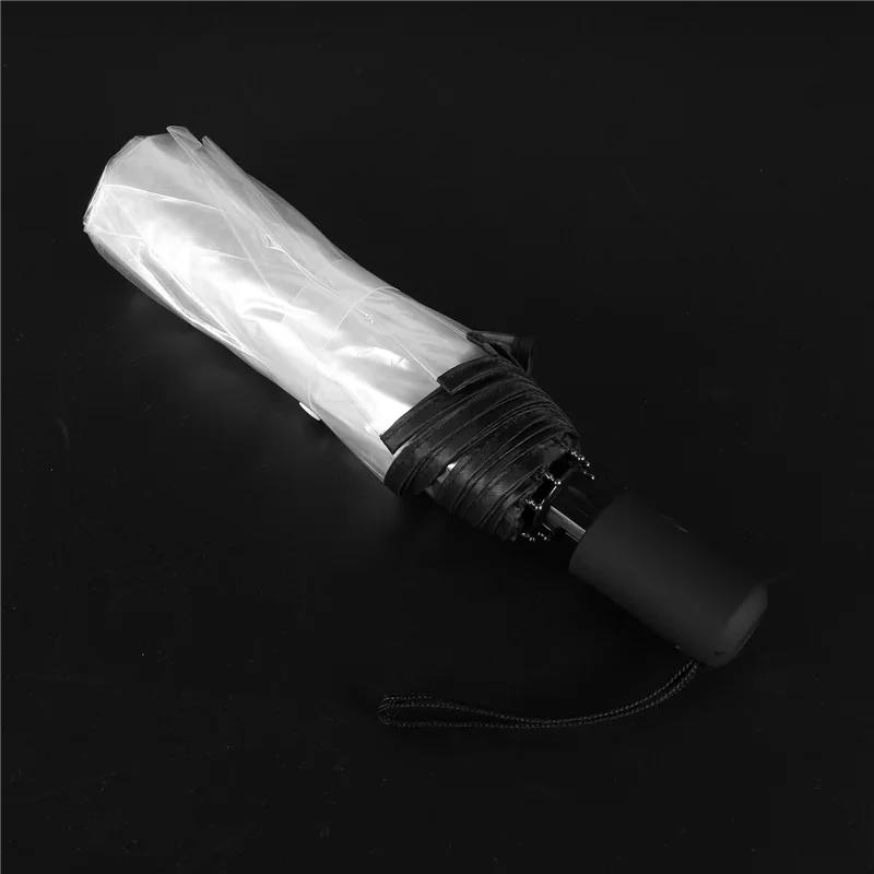 A97T 5X Automatic Umbrella Rain Women Men Sun Rain Auto Umbrella Compact Folding Windproof Style Transparent + Black Border