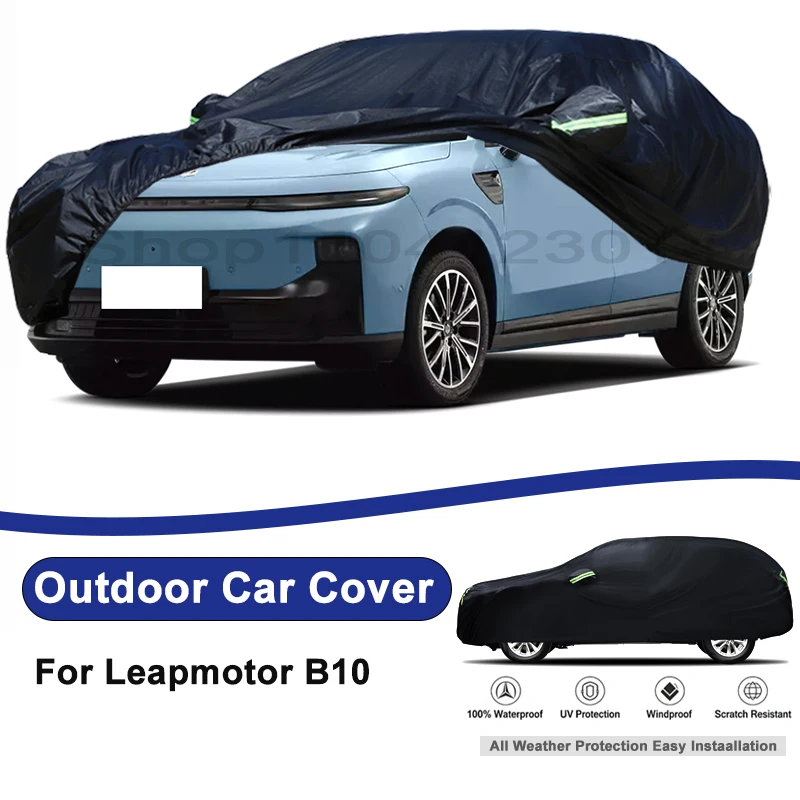 Outdoor Full Car Cover For Leapmotor B10 with Reflective Strips Waterproof Snowproof Dustproof UV Protection Auto Accessories