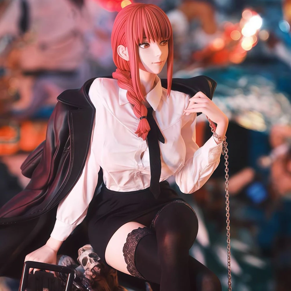 46cmアニメチェンソーマンフィギュアマキマアクションフィギュア特大セクシーマキマスタチューデスクトップオーナメントコレクションモデルおもちゃギフト