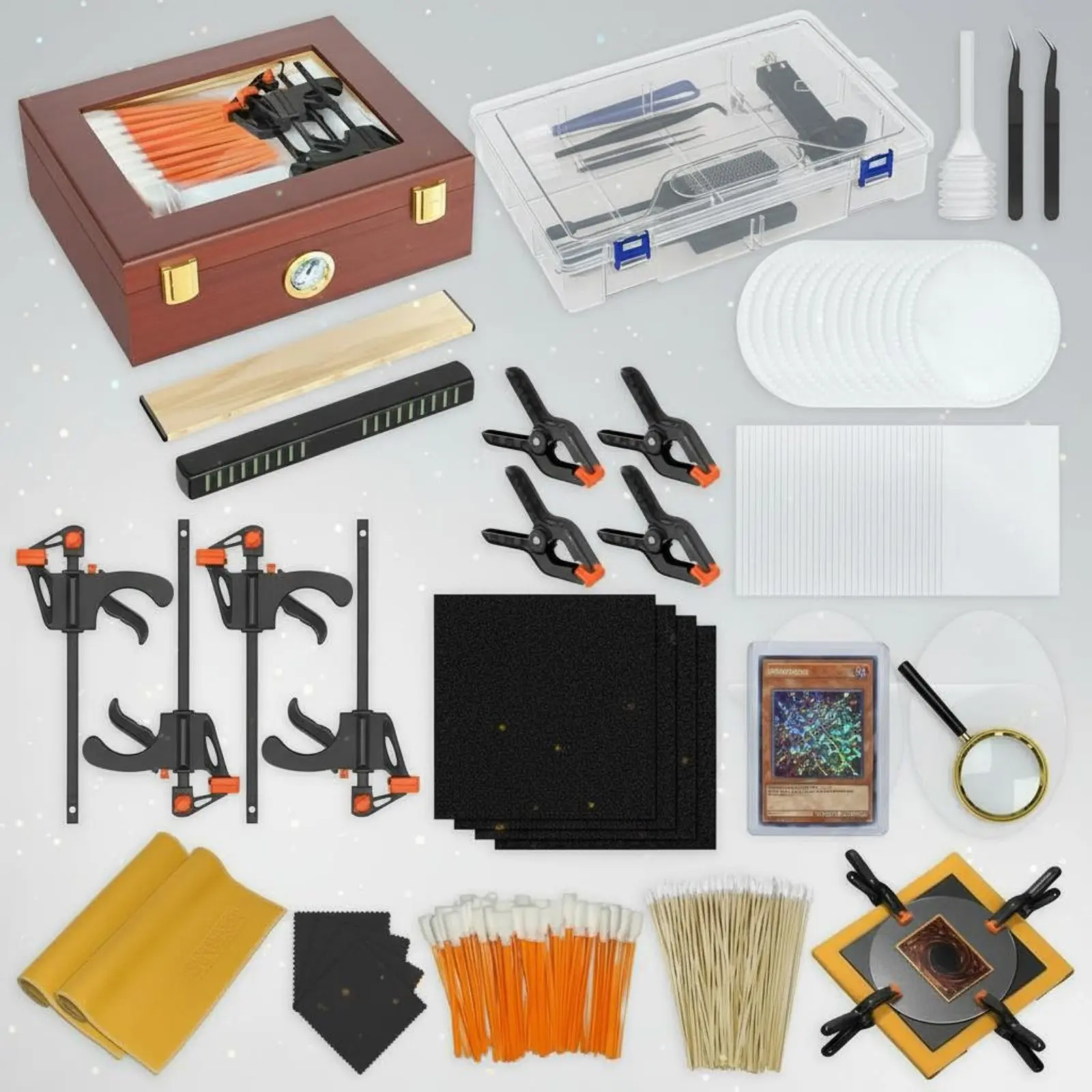 Trading Card Cleaning Set Restores & Protects Cards Card Cleaning and Flattening Kit Removes Fingerprints & Smudges