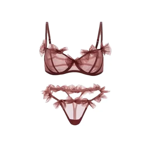 Sexy Lingerie: Women's Large Breasts Look Smaller. Mesh Cutout See-through Lace-up Bra. Seductive Summer Ultra-thin Bra