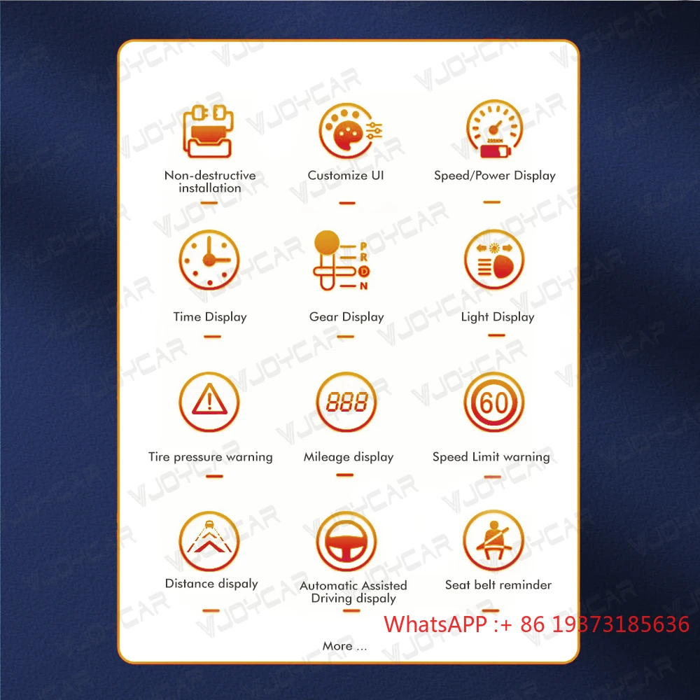 VJOY CAR أحدث شاشة صغيرة 3.6 بوصة HD IPS LCD تركيب غير مدمر Y9 لوحة القيادة HUD عداد السرعة لطراز تسلا 3 موديل Y