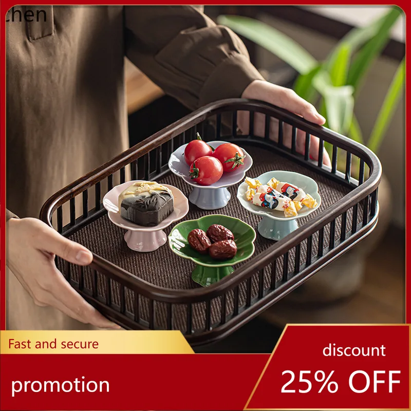 

Zml tea tray tea saucer rectangular bamboo tray woven mat small tea tray