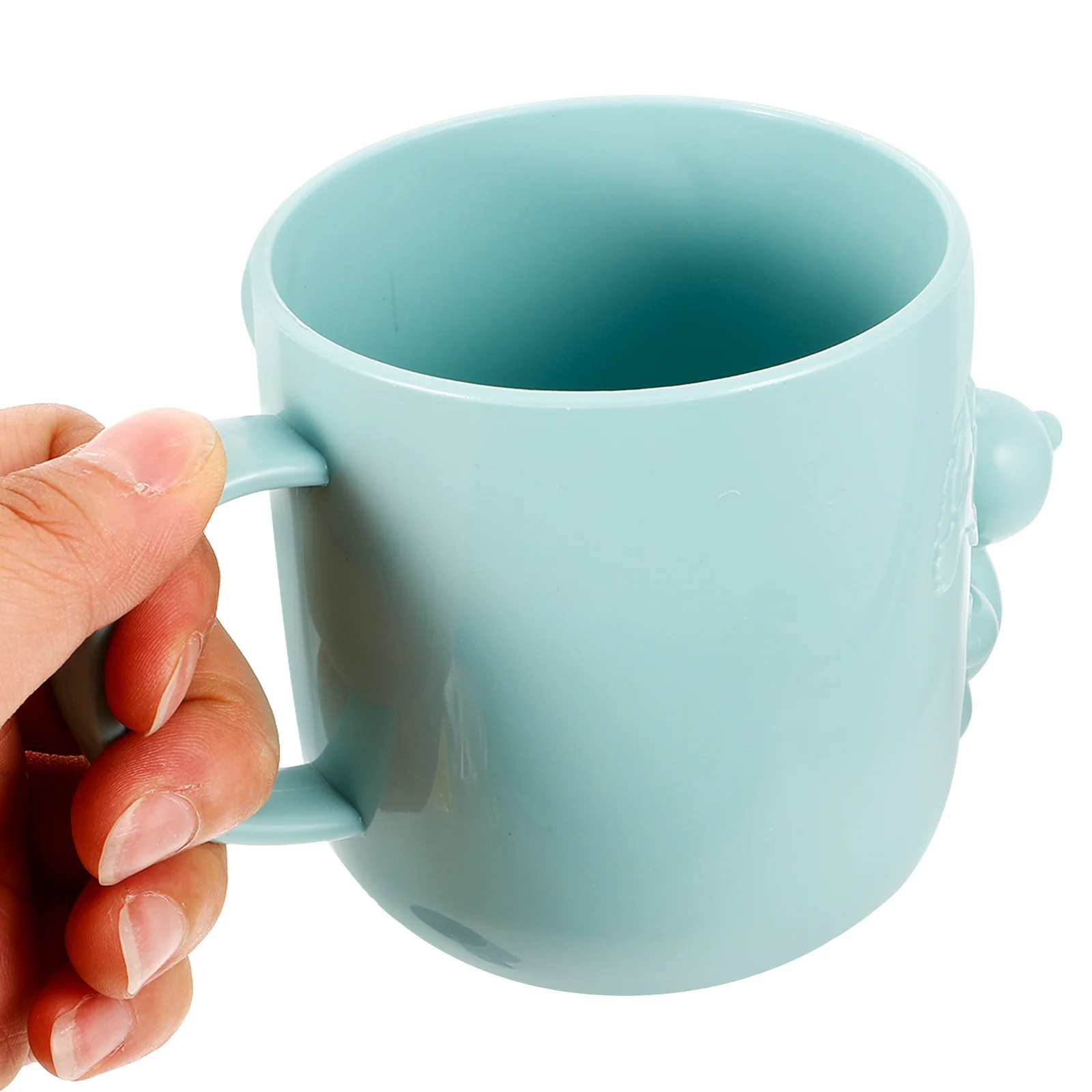 

2Pcs Plastic Cups Bathroom Mug 3D Bear Cartoon Shape Reusable Cups Bathroom Supplies Water Cup