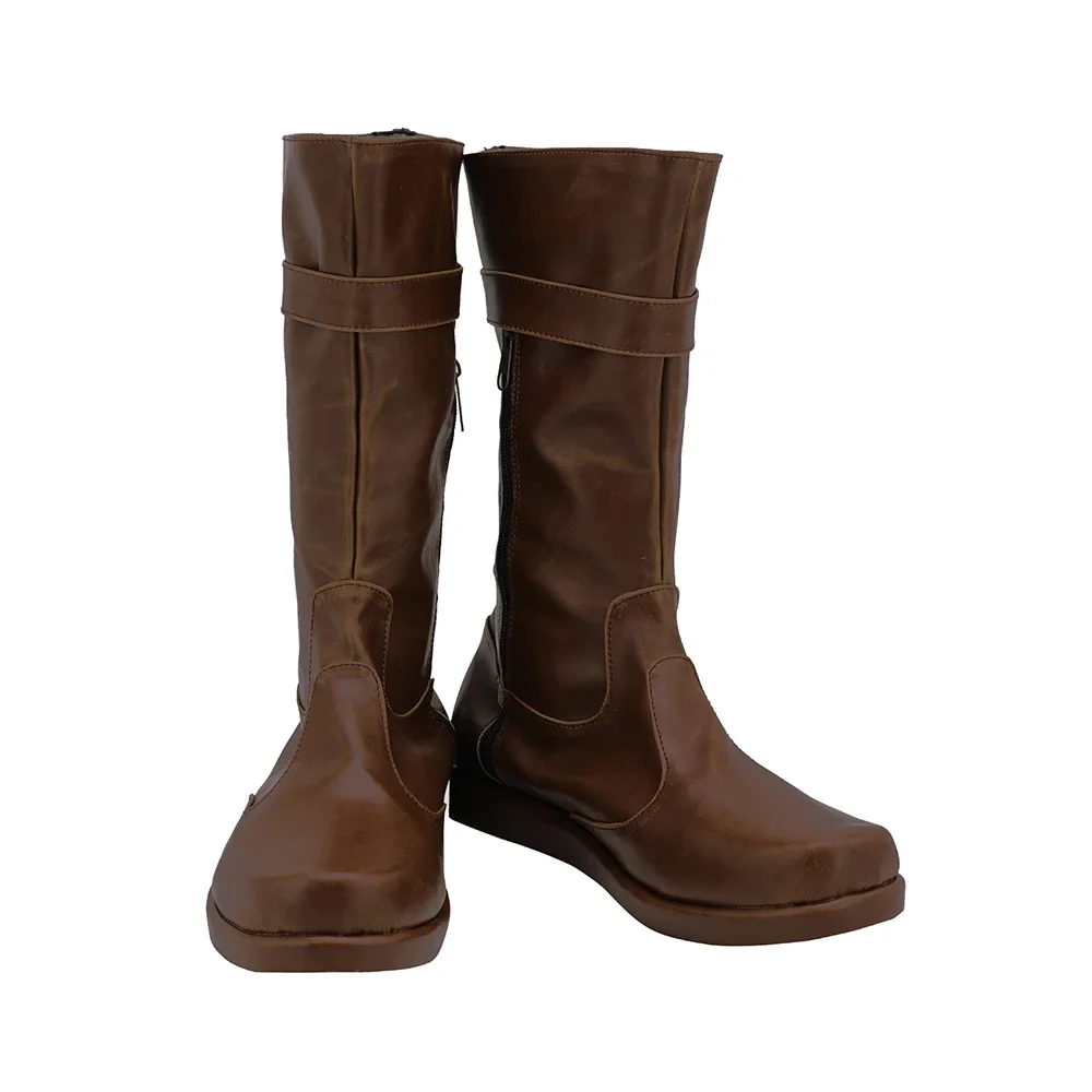 Star Wars The Rise of Skywalker Finn Cosplay Boots Brown Leather Shoes Custom Made (2)