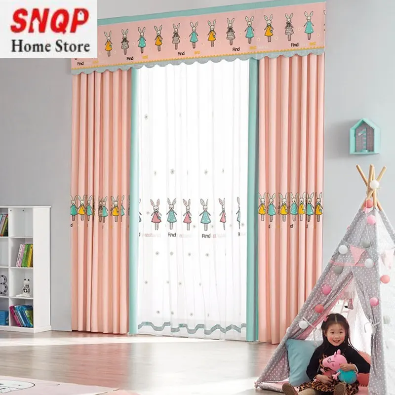 New Cute Little Fresh Girl Children's Room Bedroom Curtains Various Styles of Curtain Cloth Curtains for Dining Room Bedroom Ljl