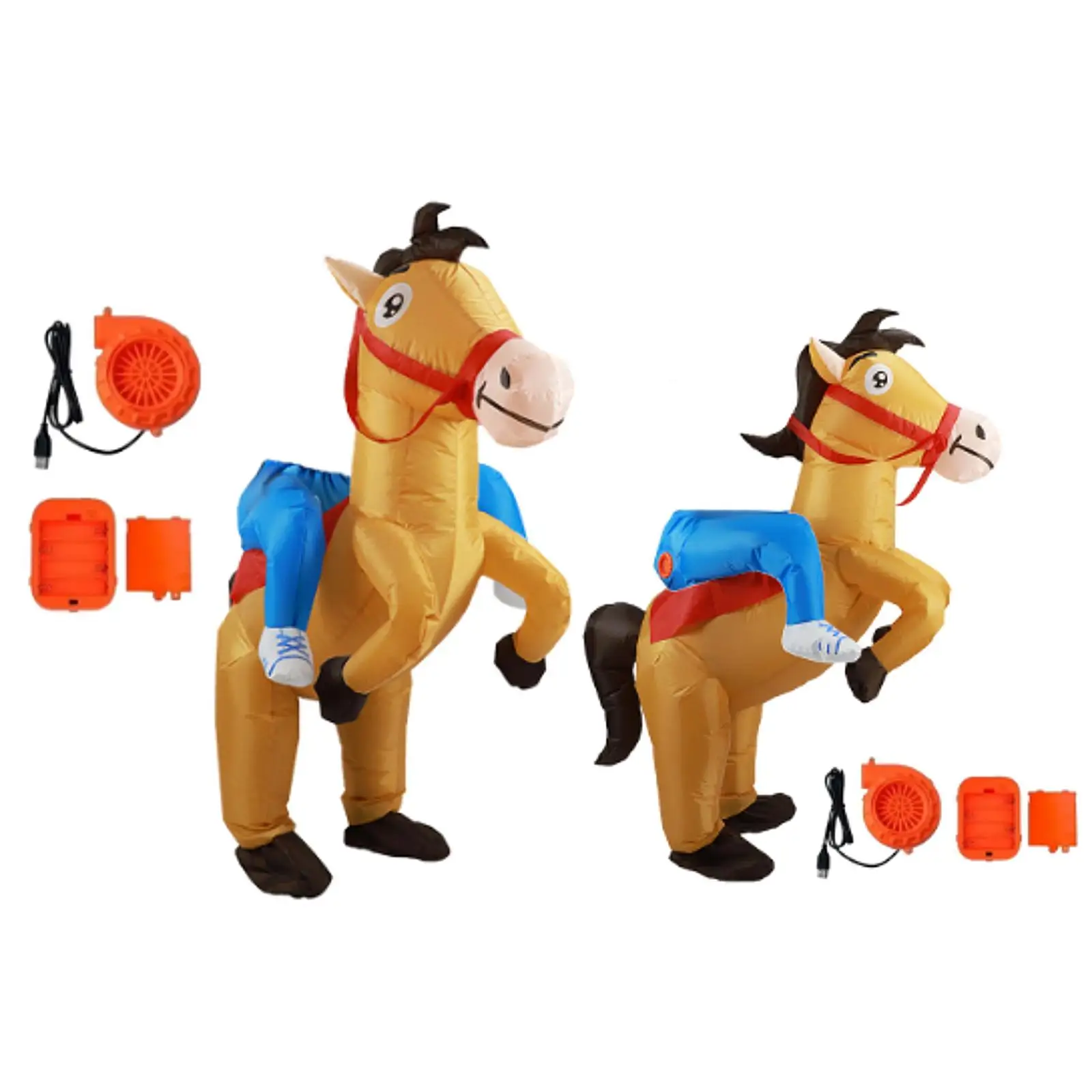 Inflatable Costume Funny Riding Horse Costume Halloween Costume for Carnival Party Dress up Stage Performance Cosplay Festival